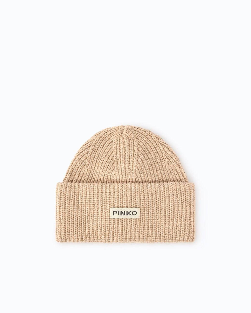 Pinko Natural Beanie With Logo Lettering