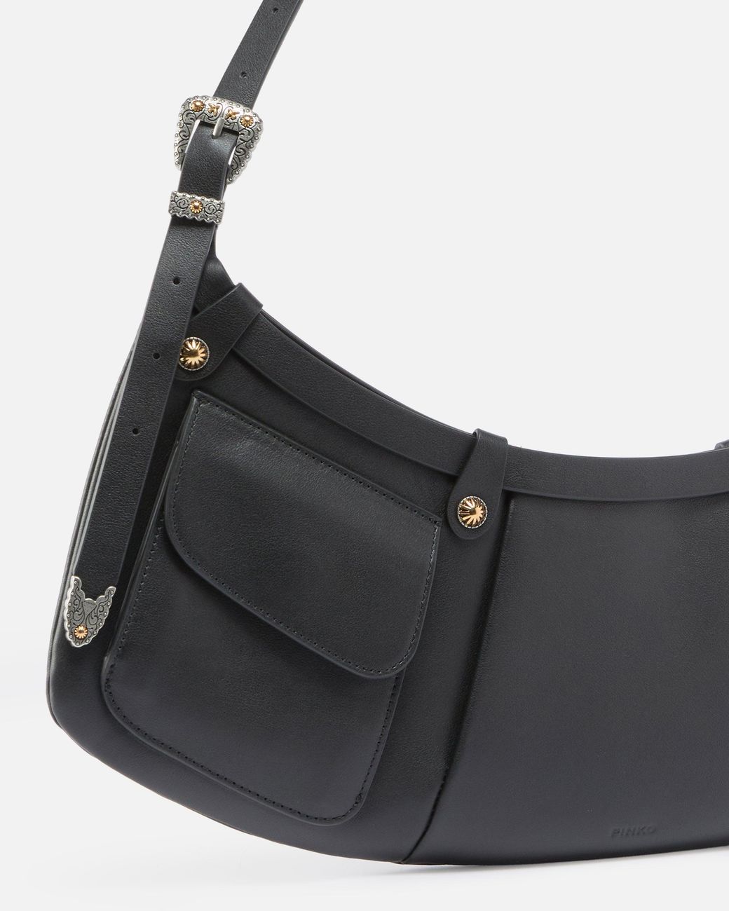 Pinko Black Pocket Body Bag Large Shoulder Bag