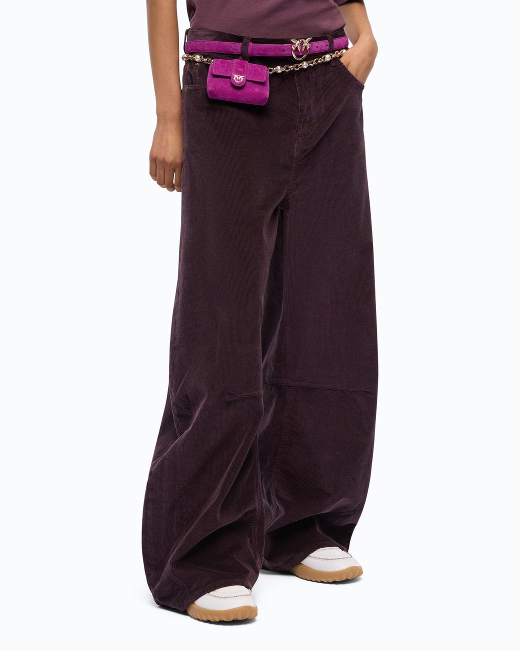 Pinko Blue Barrel-Fit Corduroy Trousers