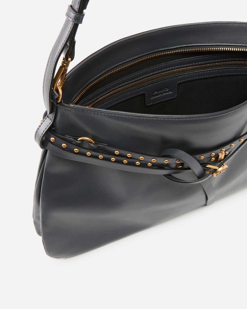 Pinko Black Belt Bag Big Large Shoulder Bag