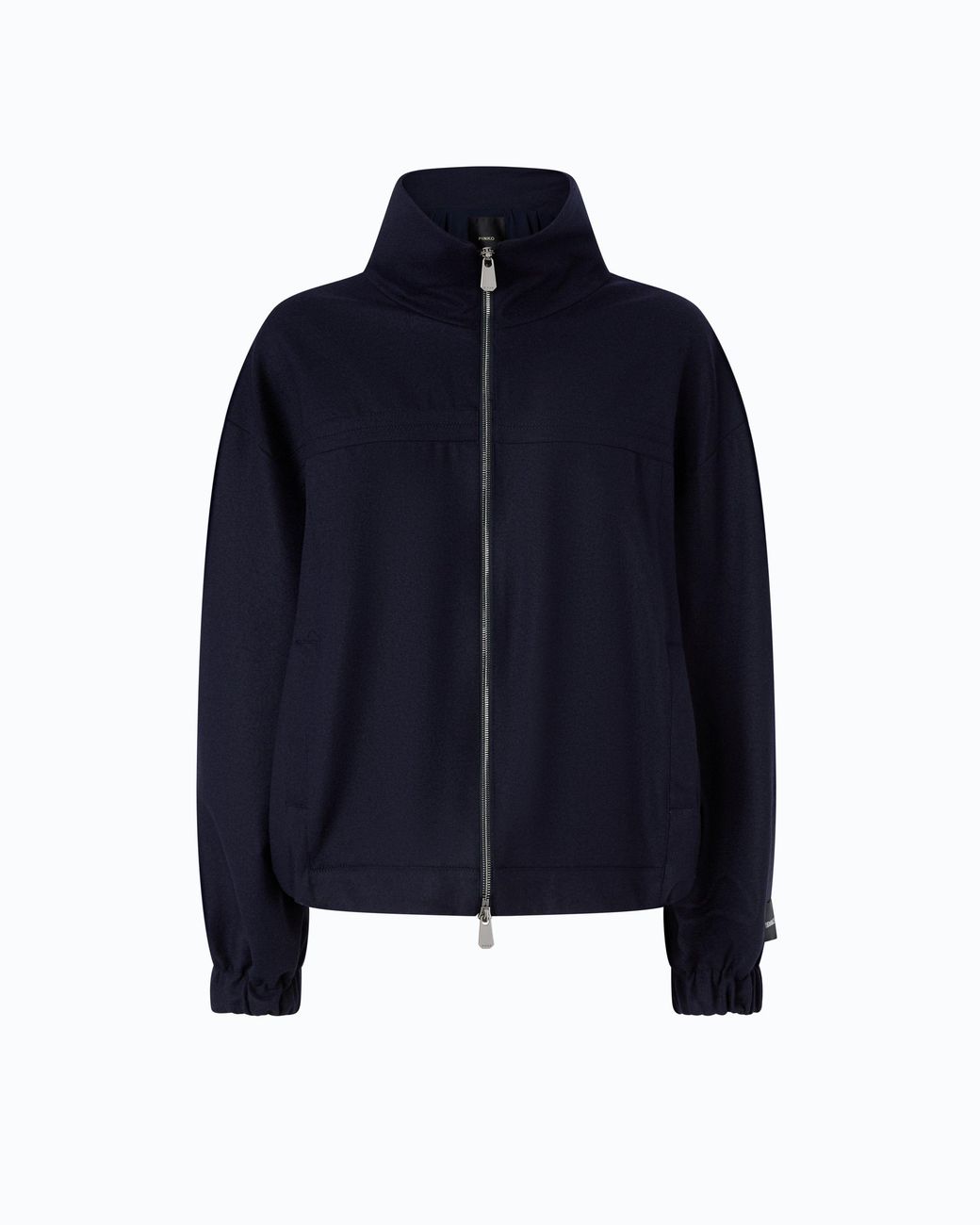 Pinko Blue Oversized Flannel Bomber Jacket