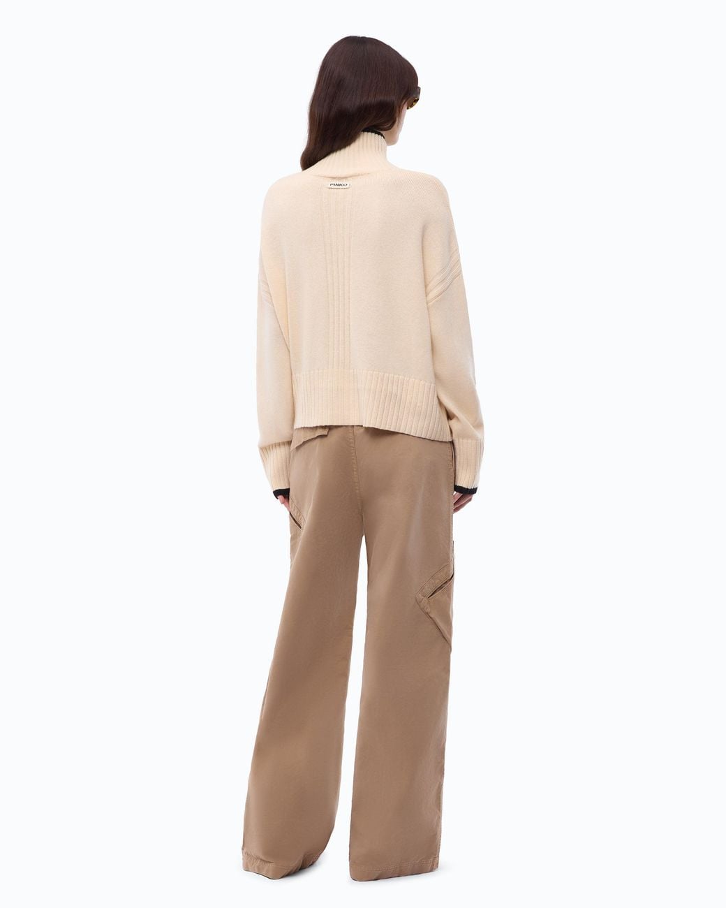Pinko Natural Wool And Cashmere Turtleneck Sweater