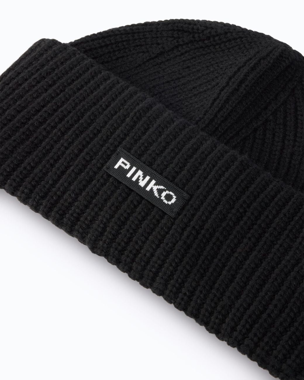 Pinko Black Beanie With Logo Lettering