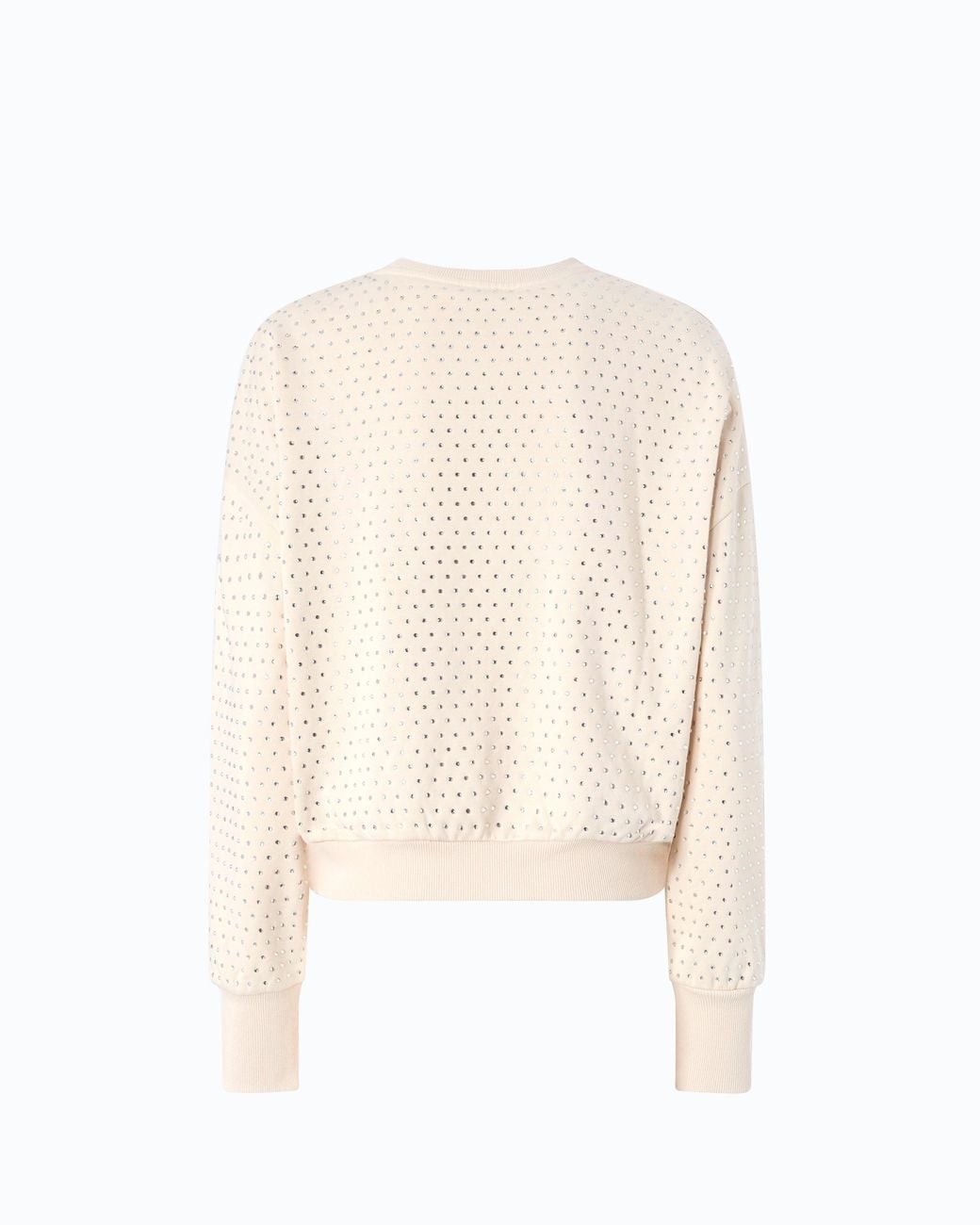 Pinko White Fully Rhinestoned Fleece Sweater