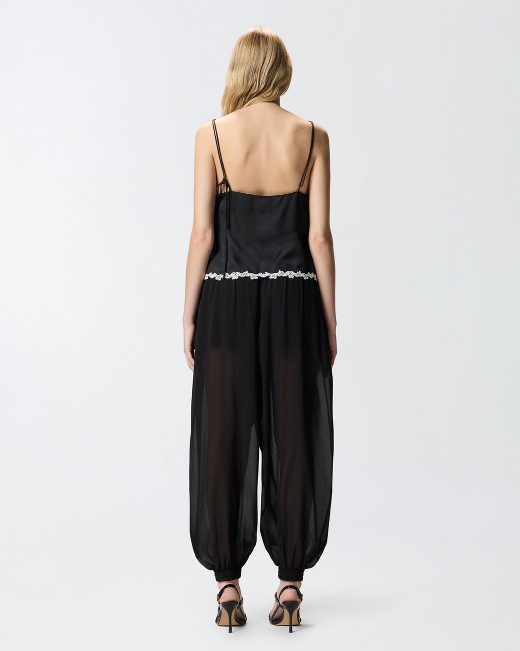 Pinko Black Top With Lace Inserts