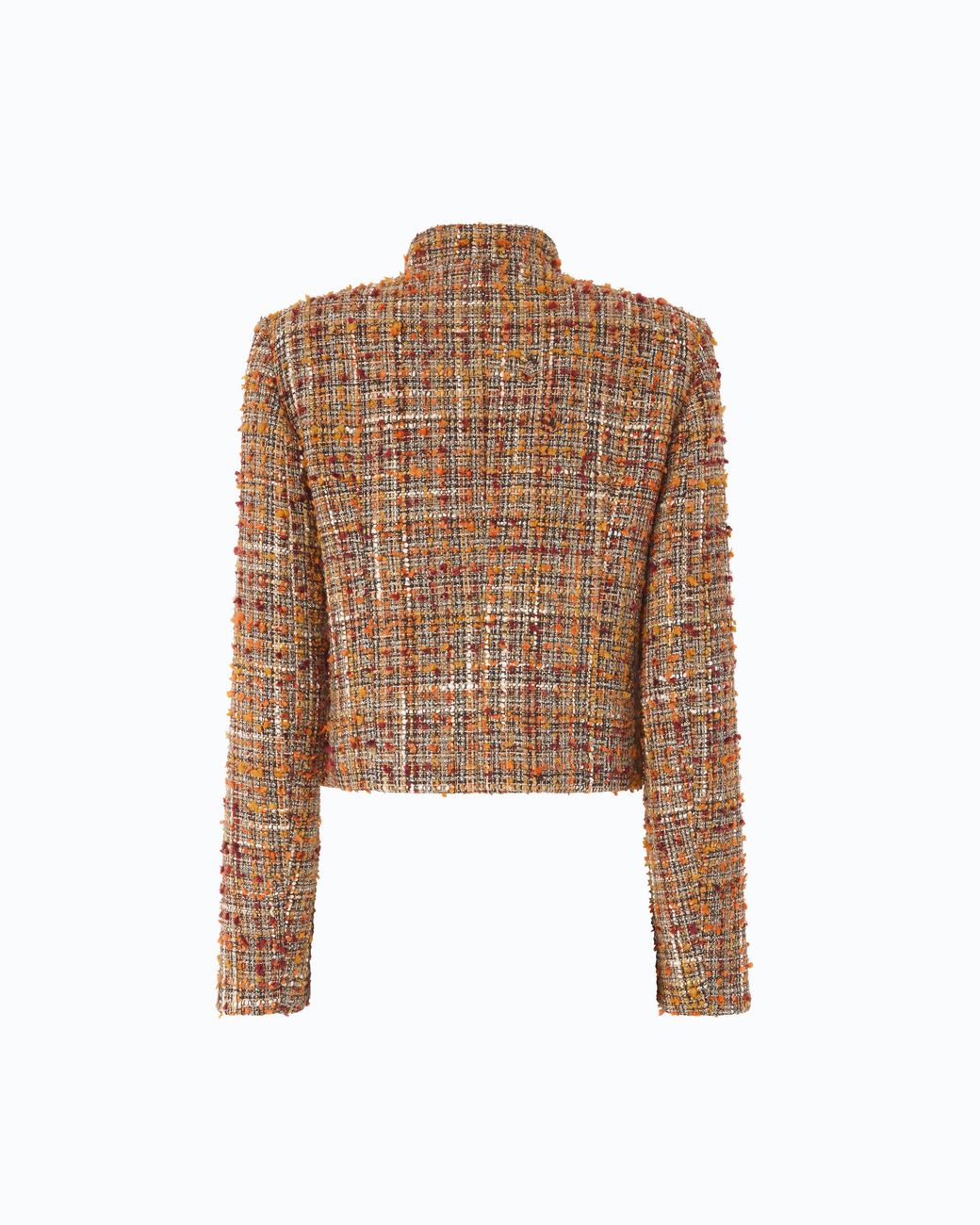 Pinko Brown Bouclé Tweed Jacket With Contrasting Buttons