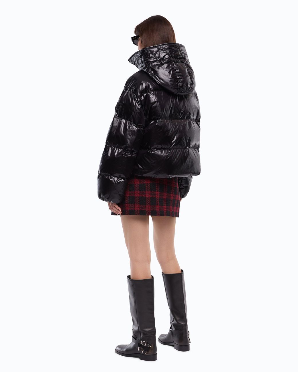 Pinko Black Technical Canvas Jacket With Hood