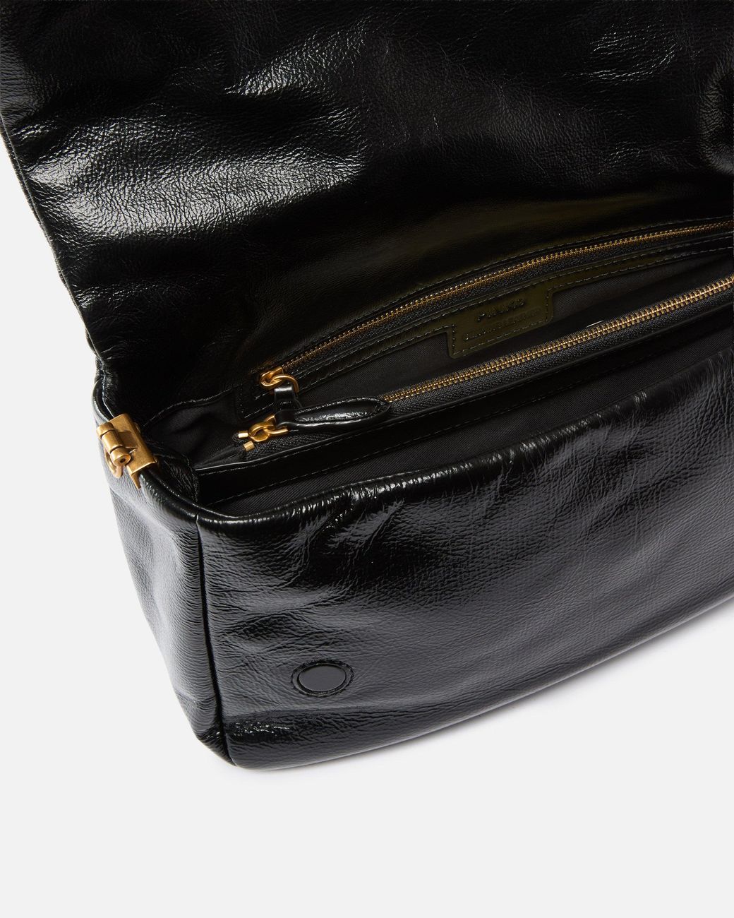 Pinko Black Love Bag Click Soft Horizontal Handle Medium Crossbody Bag