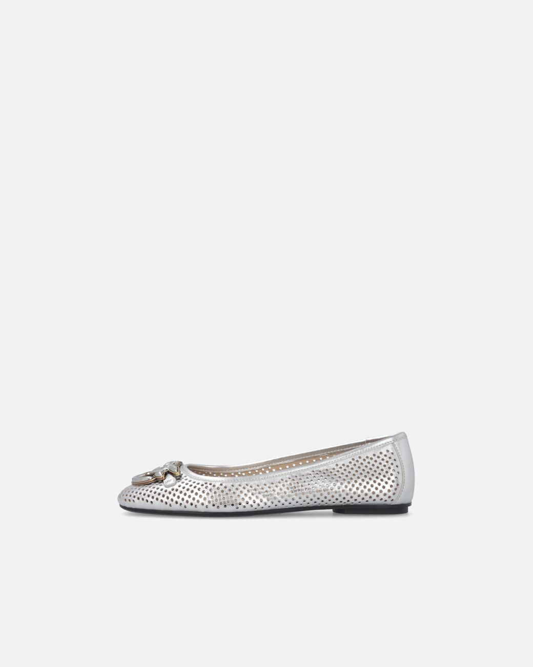 Pinko White Perforated Ballerinas