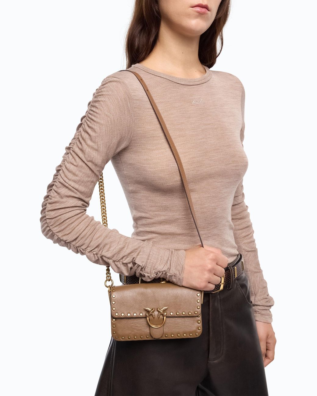 Pinko White Baby Love Bag One Slouchy Crossbody Bag