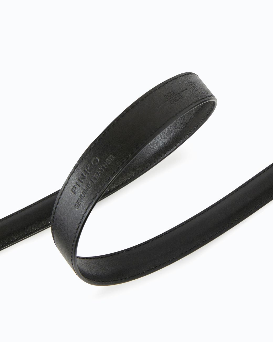 Pinko White Love Birds Thin Leather Belt 2Cm