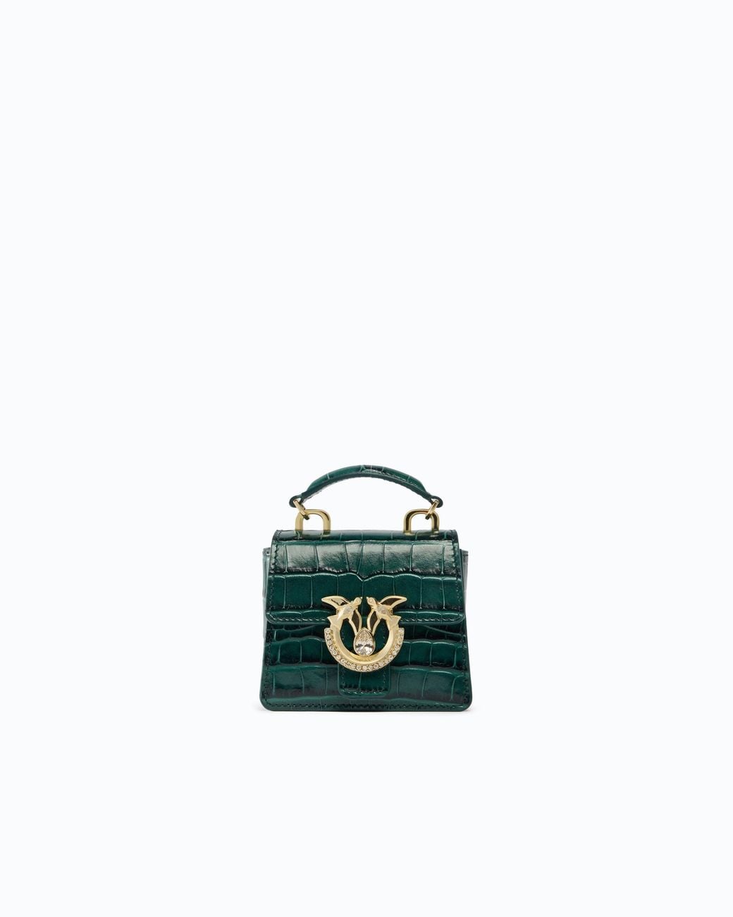 Pinko Green Galleria Micro Love Bag Top Handle Handbag