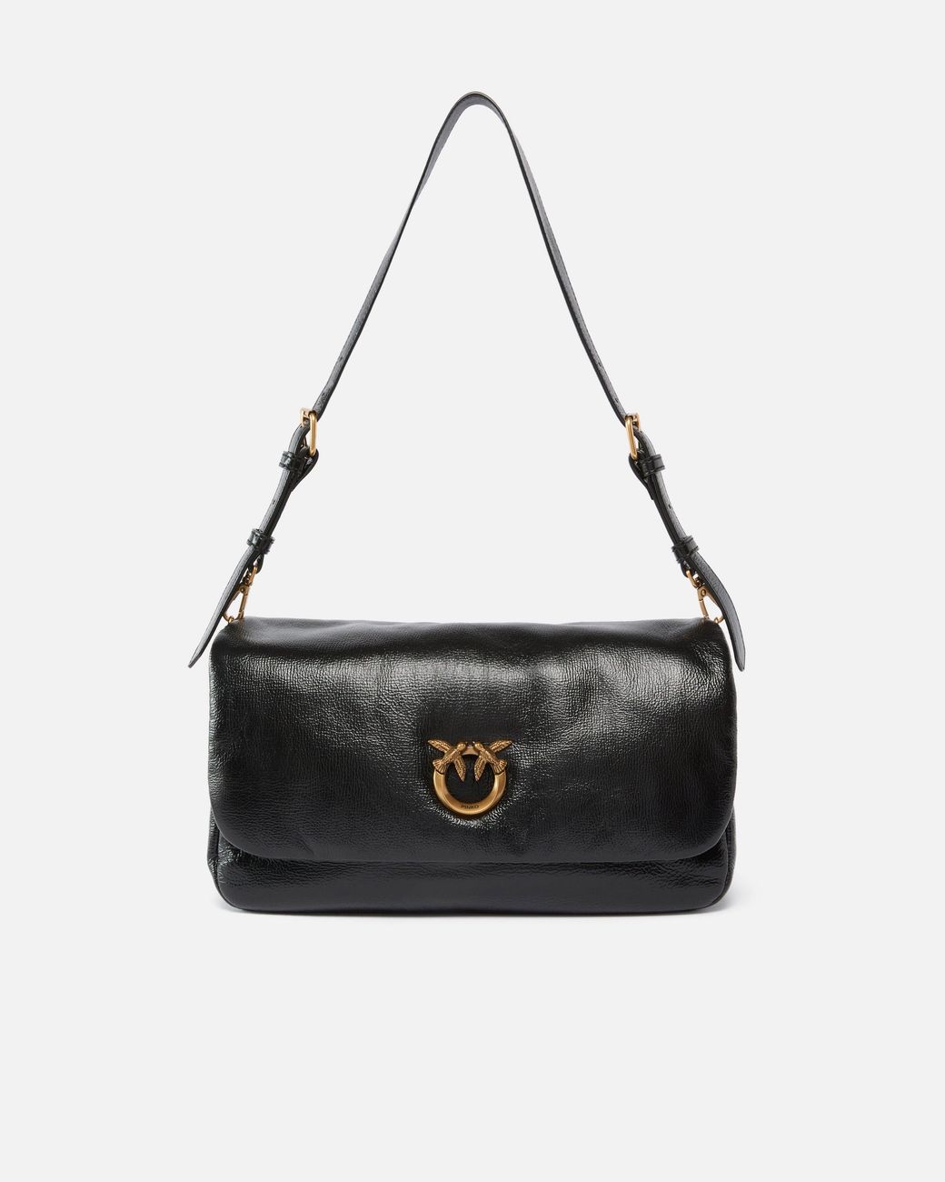 Pinko Black Love Bag Click Soft Horizontal Handle Medium Crossbody Bag