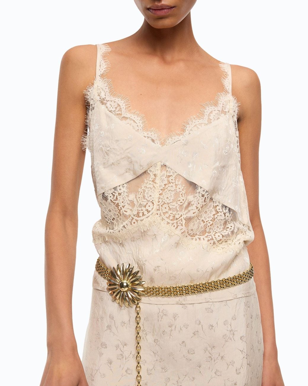 Pinko White Lace Lingerie Top