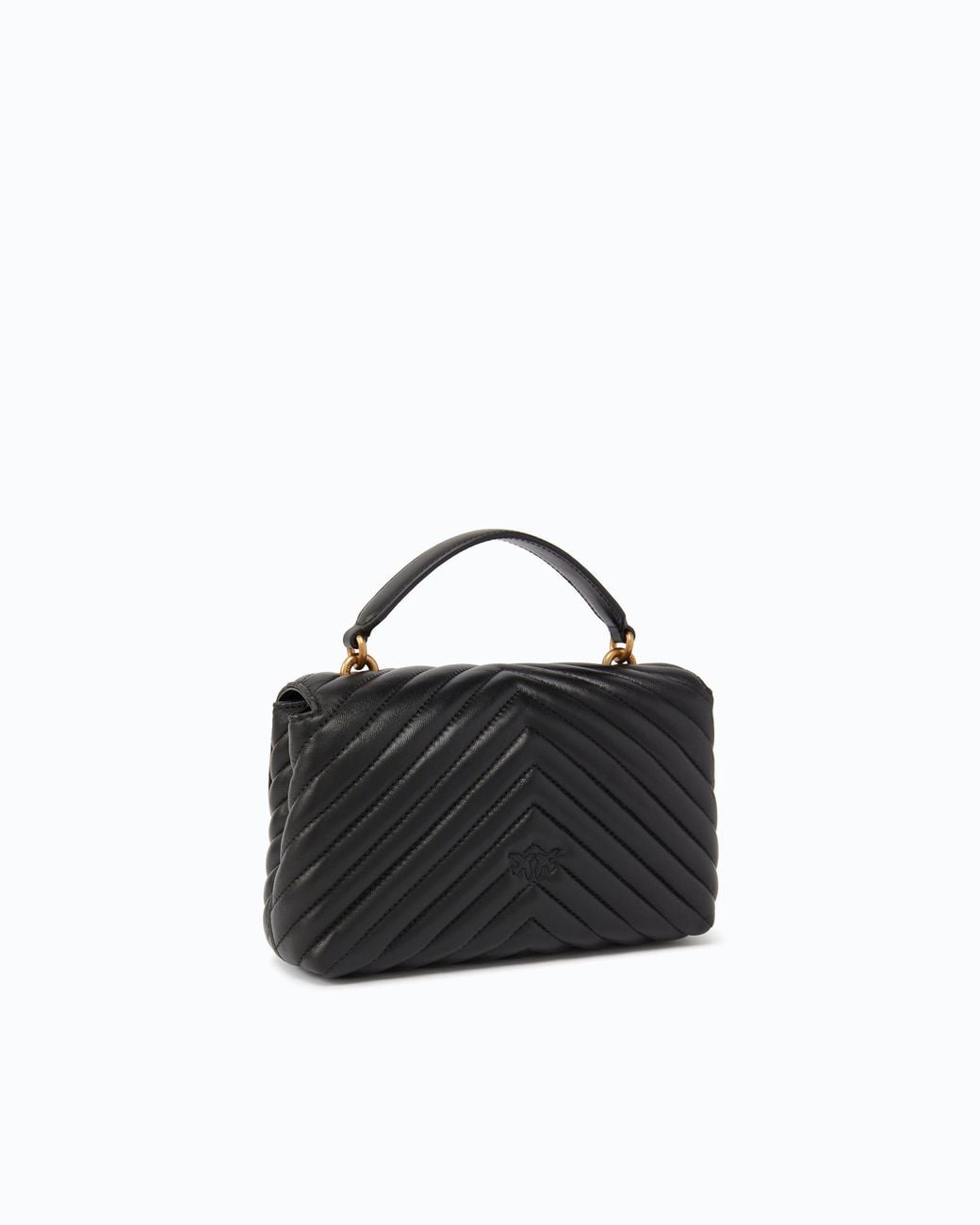 Pinko Black Mini Handbag Lady Love Bag Puff Chevron