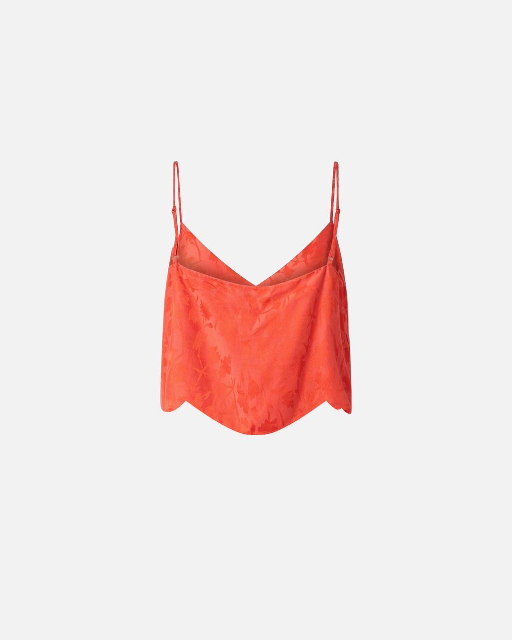 Pinko Red Jacquard Crop Top With Spaghetti Straps