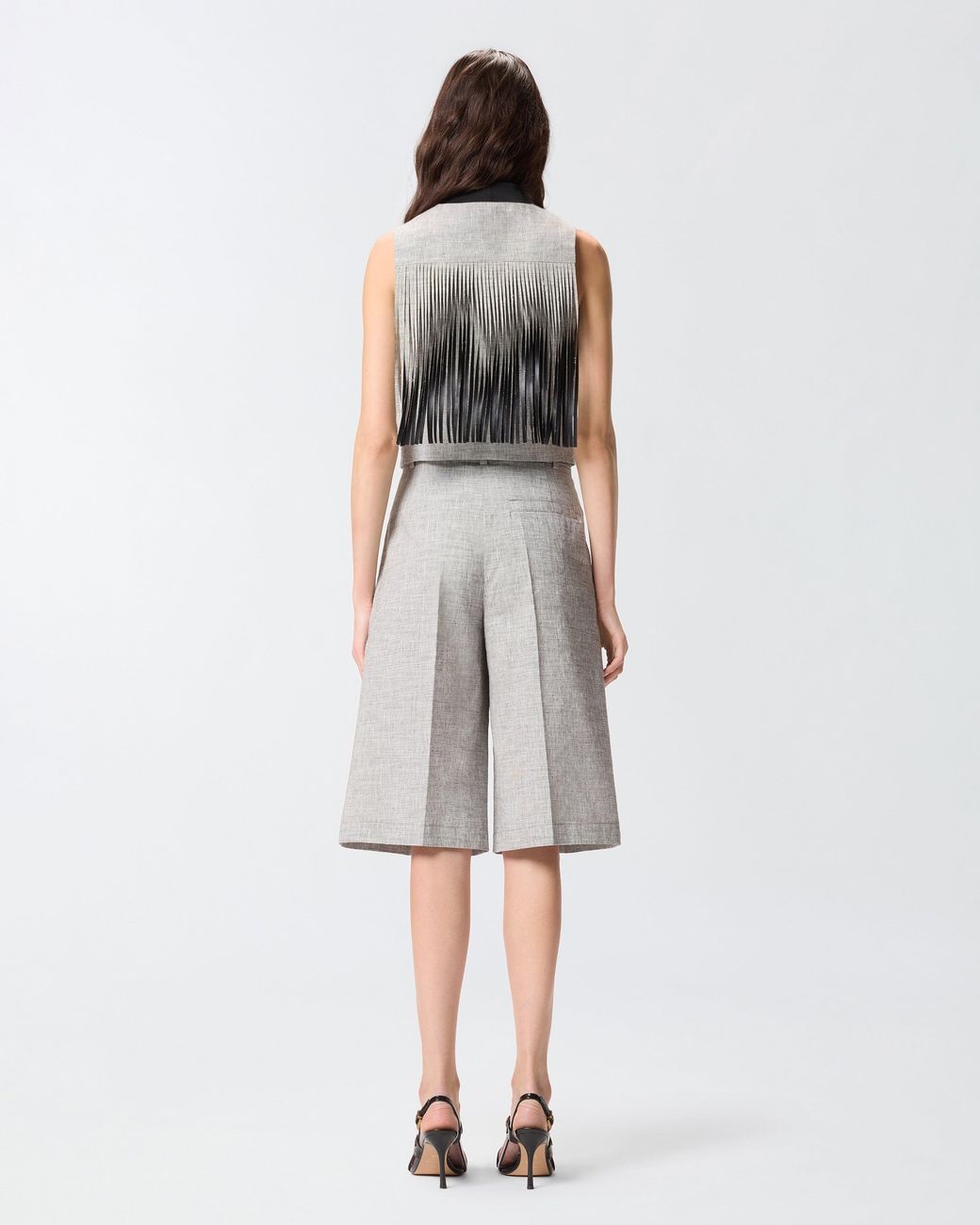 Pinko White Vest With Fringing