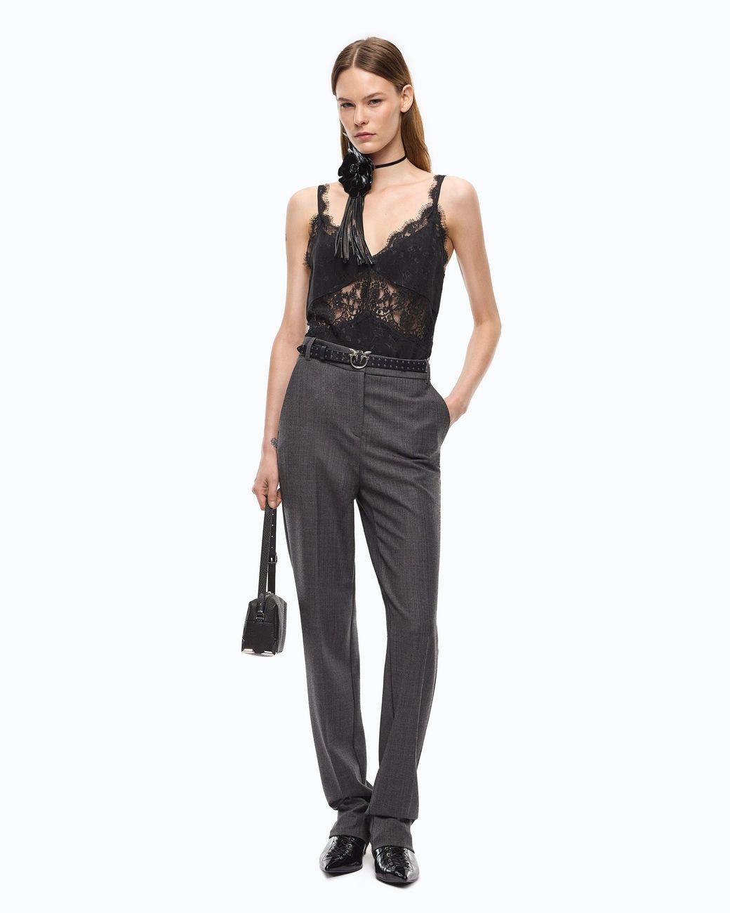 Pinko Black Lace Lingerie Top
