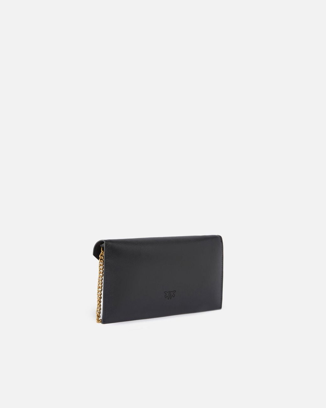 Pinko White Small Smooth Leather Envelope Clutch Bag With Love Birds Logo