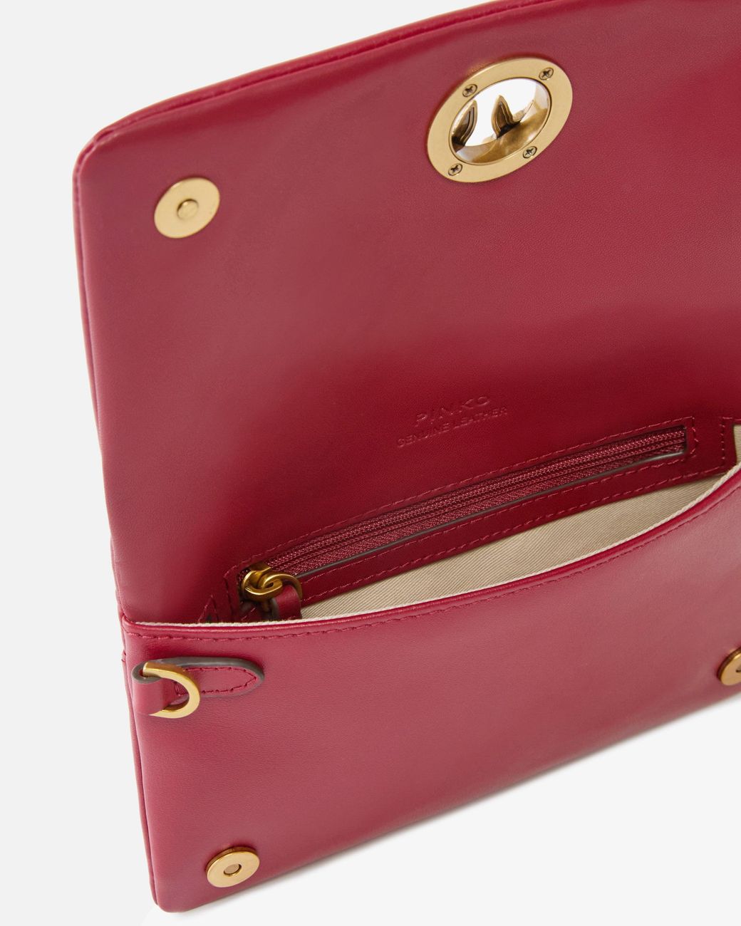 Pinko Red Love Bag Click Soft Horizontal Mini Small Crossbody Clutch