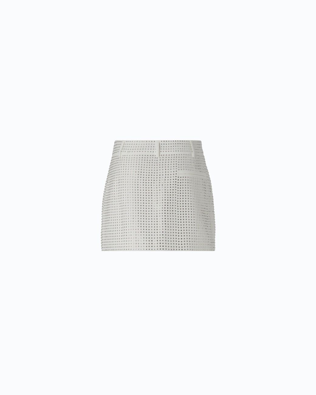 Pinko White Fully Rhinestoned Wrap Mini Skirt
