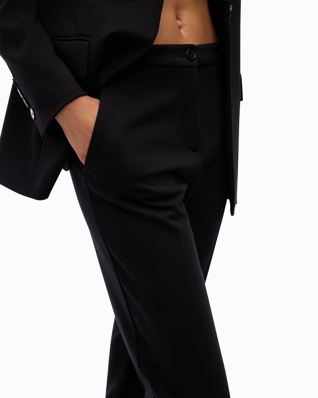 Pinko Black Long Slim-Fit Trousers