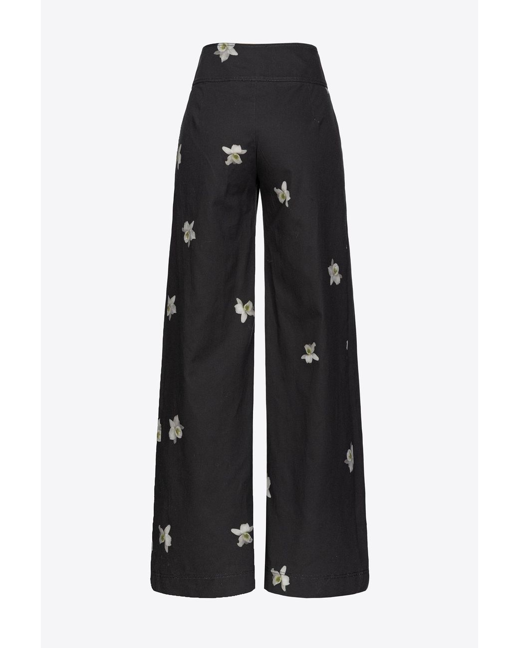 Pinko Reimagine Orchid-print Wide-leg Trousers By Patrick