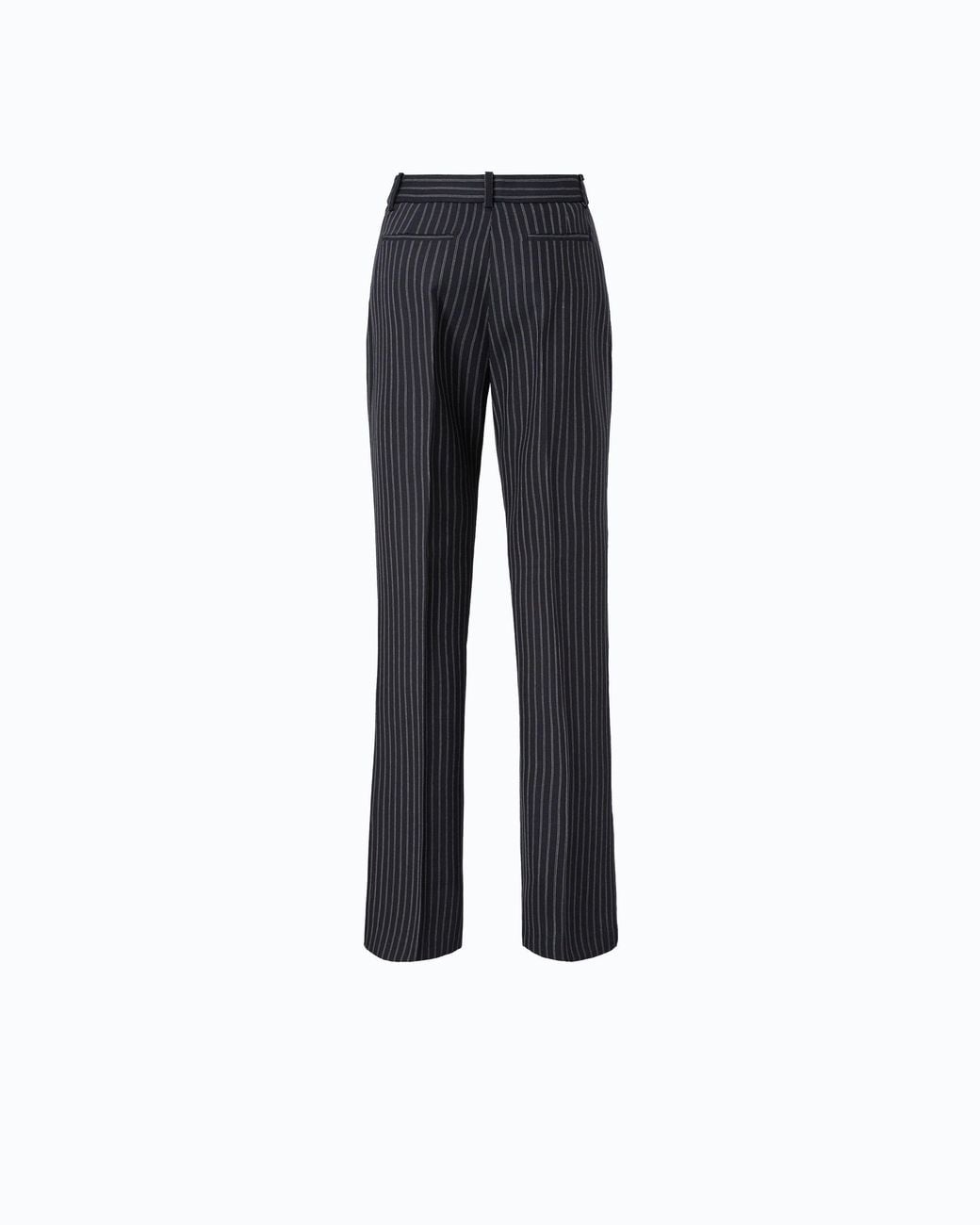 Pinko Blue Pinstriped Wool-Blend Trousers