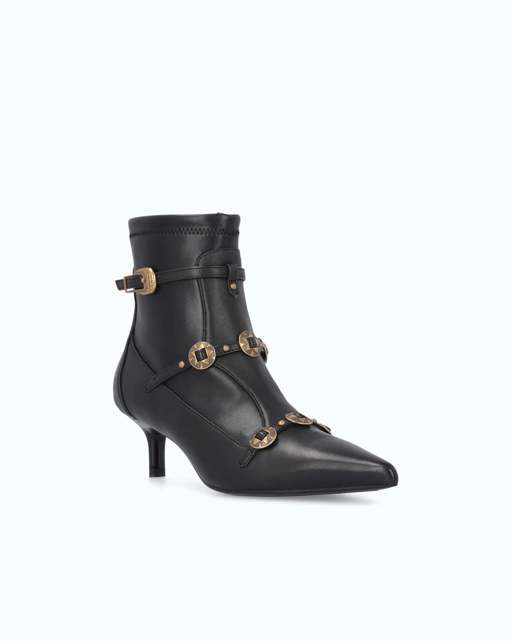 Pinko White Boots With Straps And Jewel Studs
