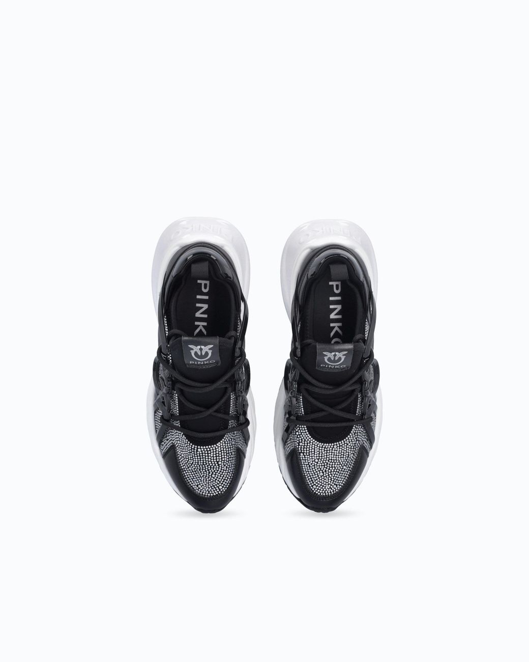 Pinko White Ariel Sneakers With Crystals