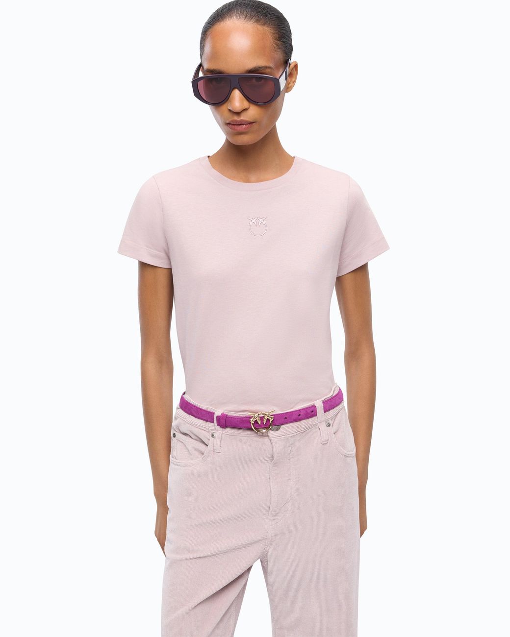 Pinko Pink T-Shirt With Love Birds Logo