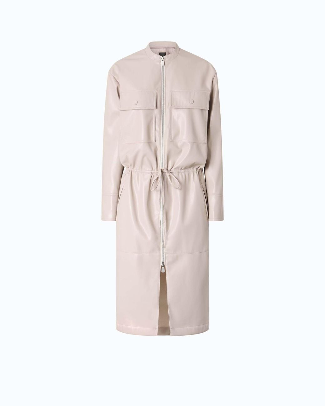 Pinko Pink Leather-Effect Midi Dress With Zip