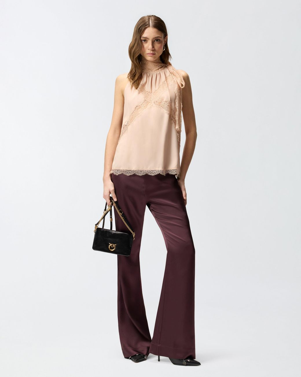 Top Con Scollo All'Americana E Pizzo di Pinko in White