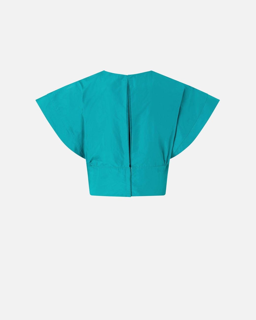 Pinko Blue Crop Top With Wide Sleeves