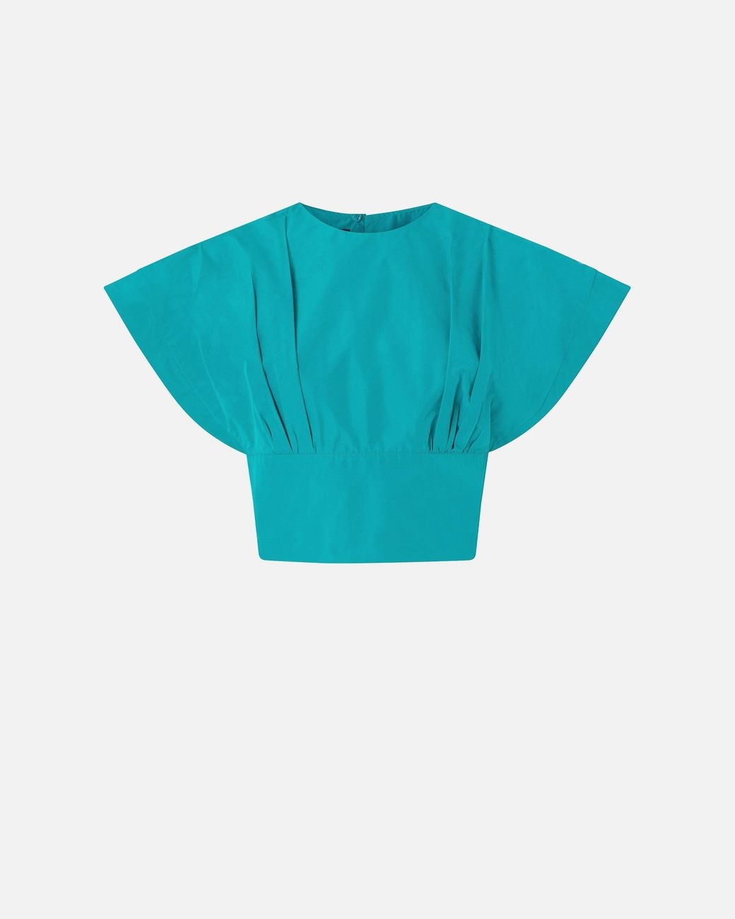 Pinko Blue Crop Top With Wide Sleeves