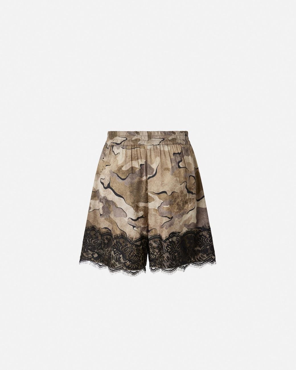 Pinko Natural Camouflage Shorts With Lace