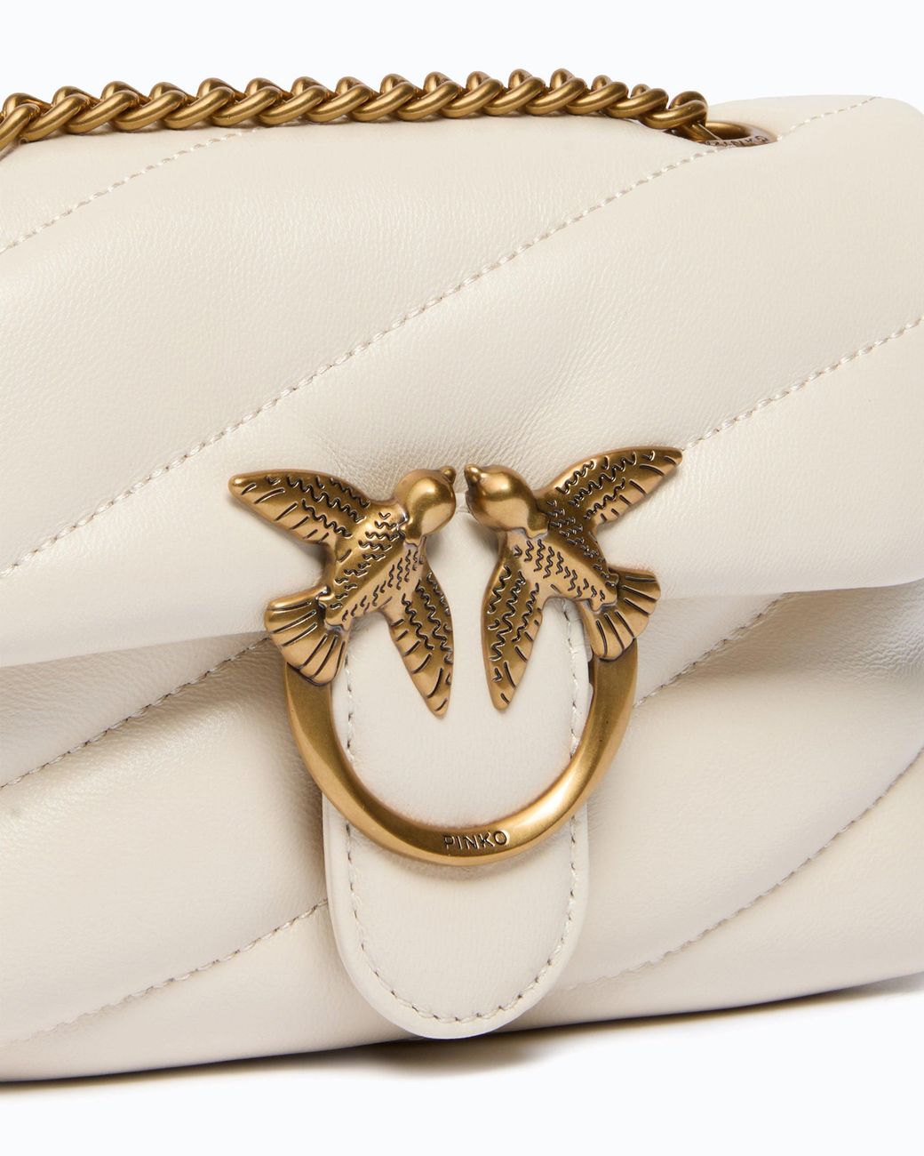 Pinko White Love Puff Baby Cl Sheep Nappa Ss26