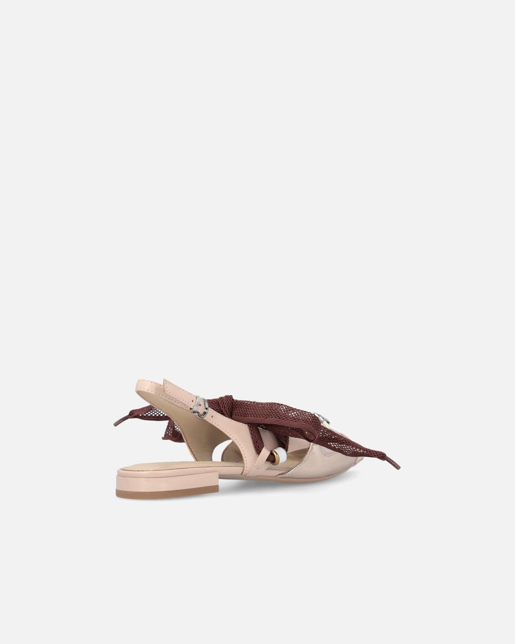 Pinko White Slingback Ballerinas With Ties