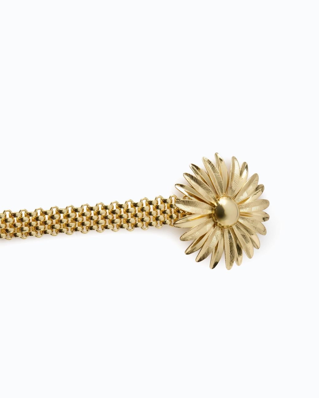 Pinko White Chain Belt With Flower, 1.5 Cm