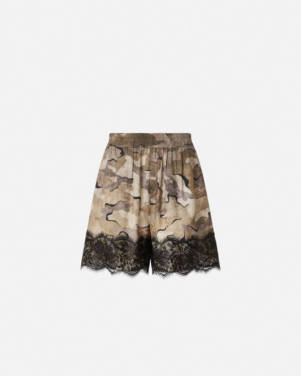 Pinko Natural Camouflage Shorts With Lace
