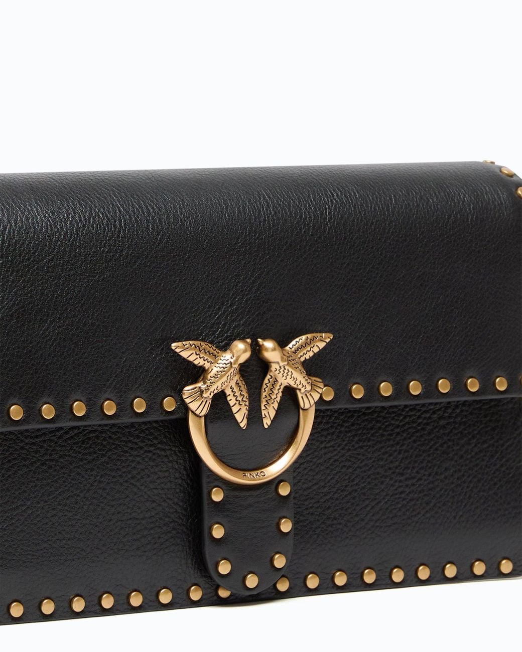 Pinko Black Handbag And Shoulder Love One Slouchy Cl Studs Smal