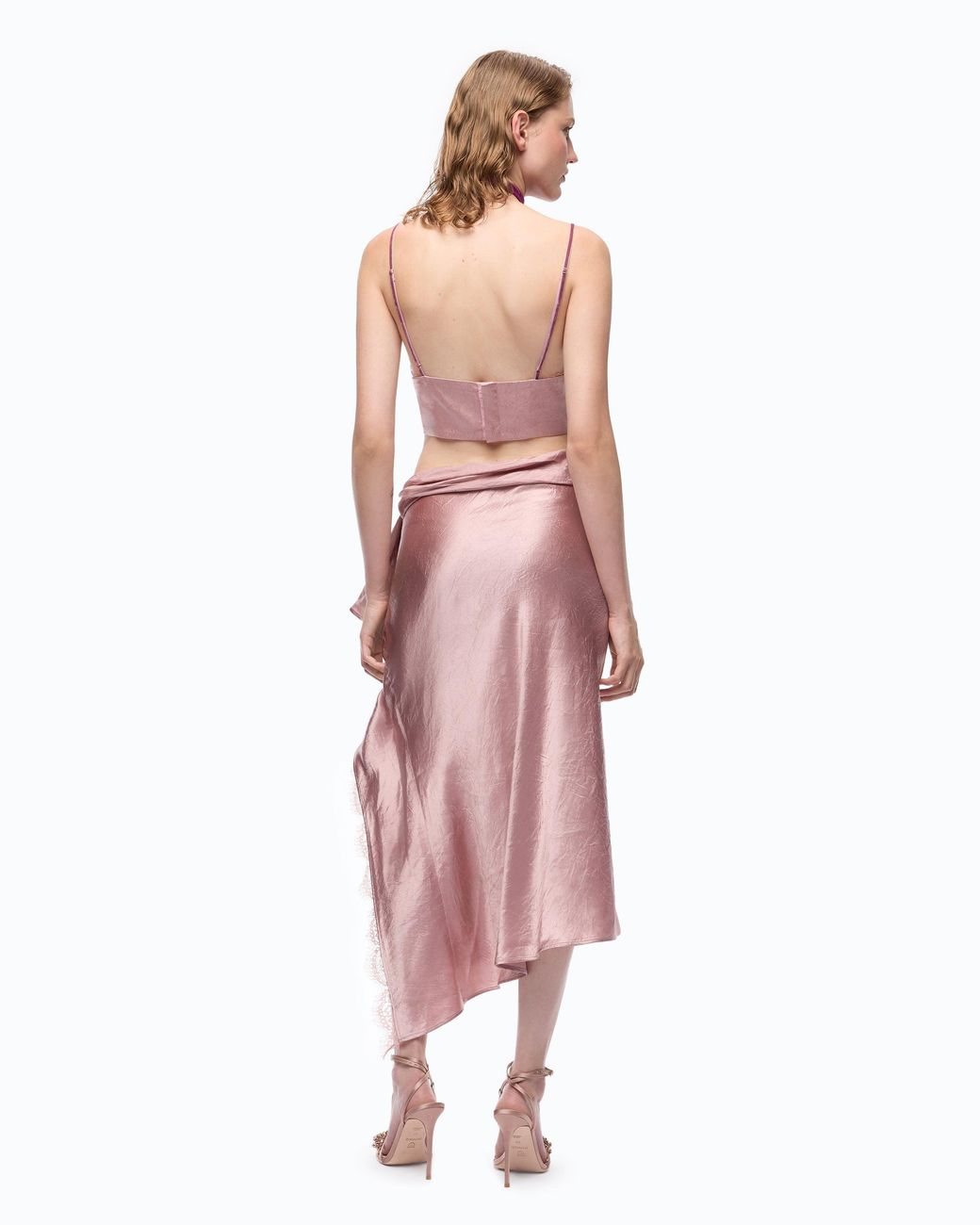 Pinko Pink Asymmetric Midi Skirt