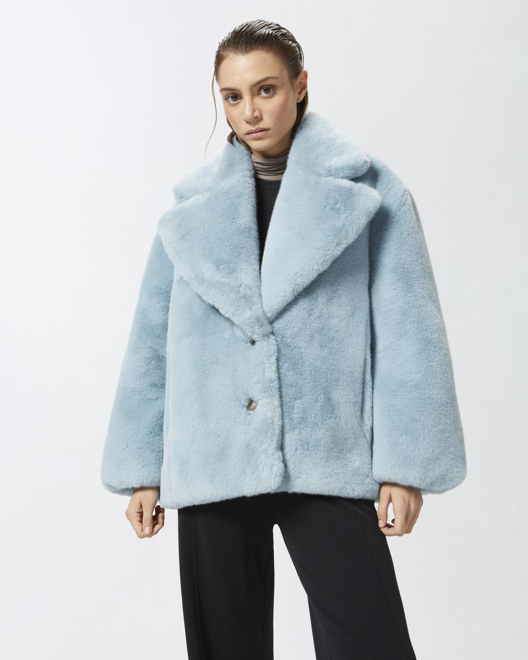pinko-Midnight-blue-Short-Fur-