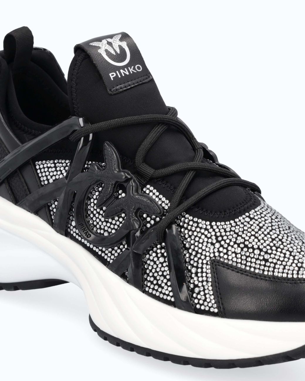 Pinko White Ariel Sneakers With Crystals