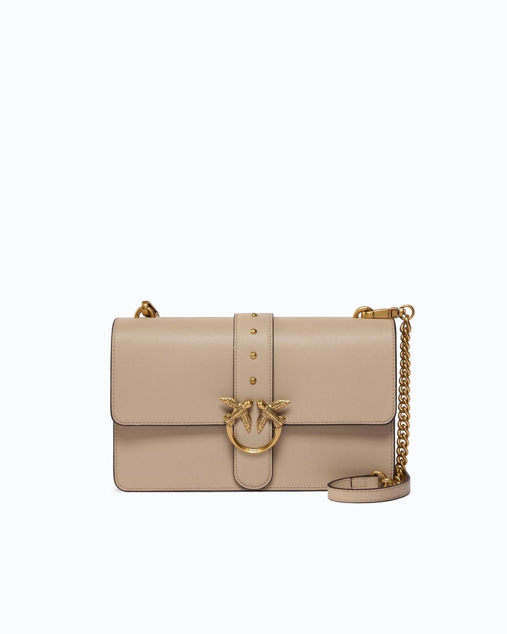 Pinko Natural Medium Love Bag One Leather Handbag With New Buckle