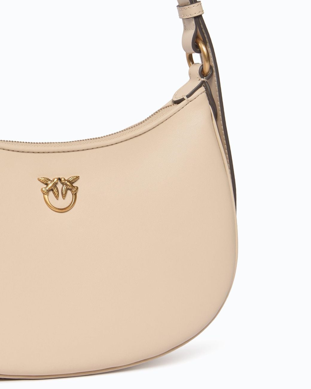 Pinko White Small Shoulder Bag Love Bag Half Moon Simply