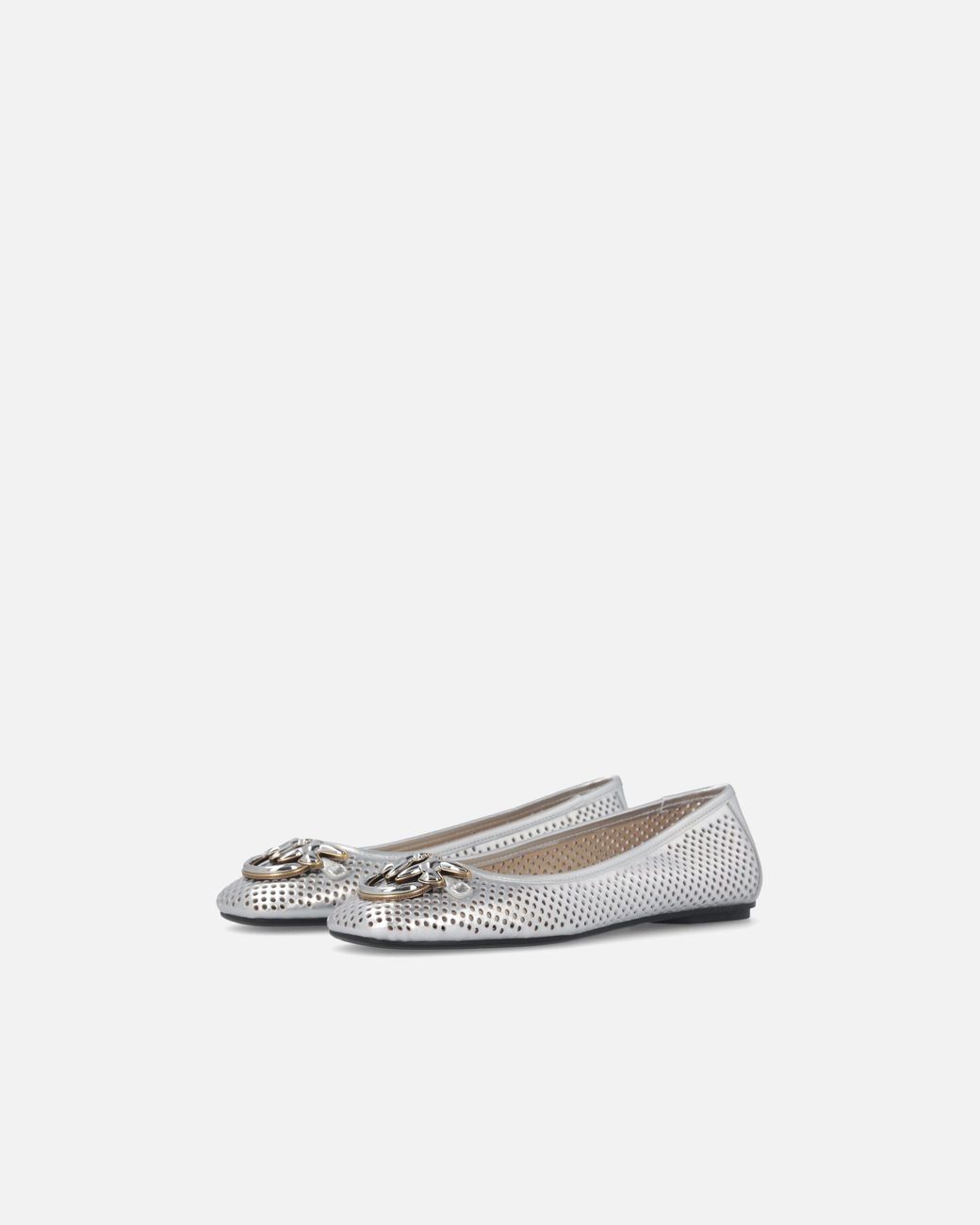 Pinko White Perforated Ballerinas