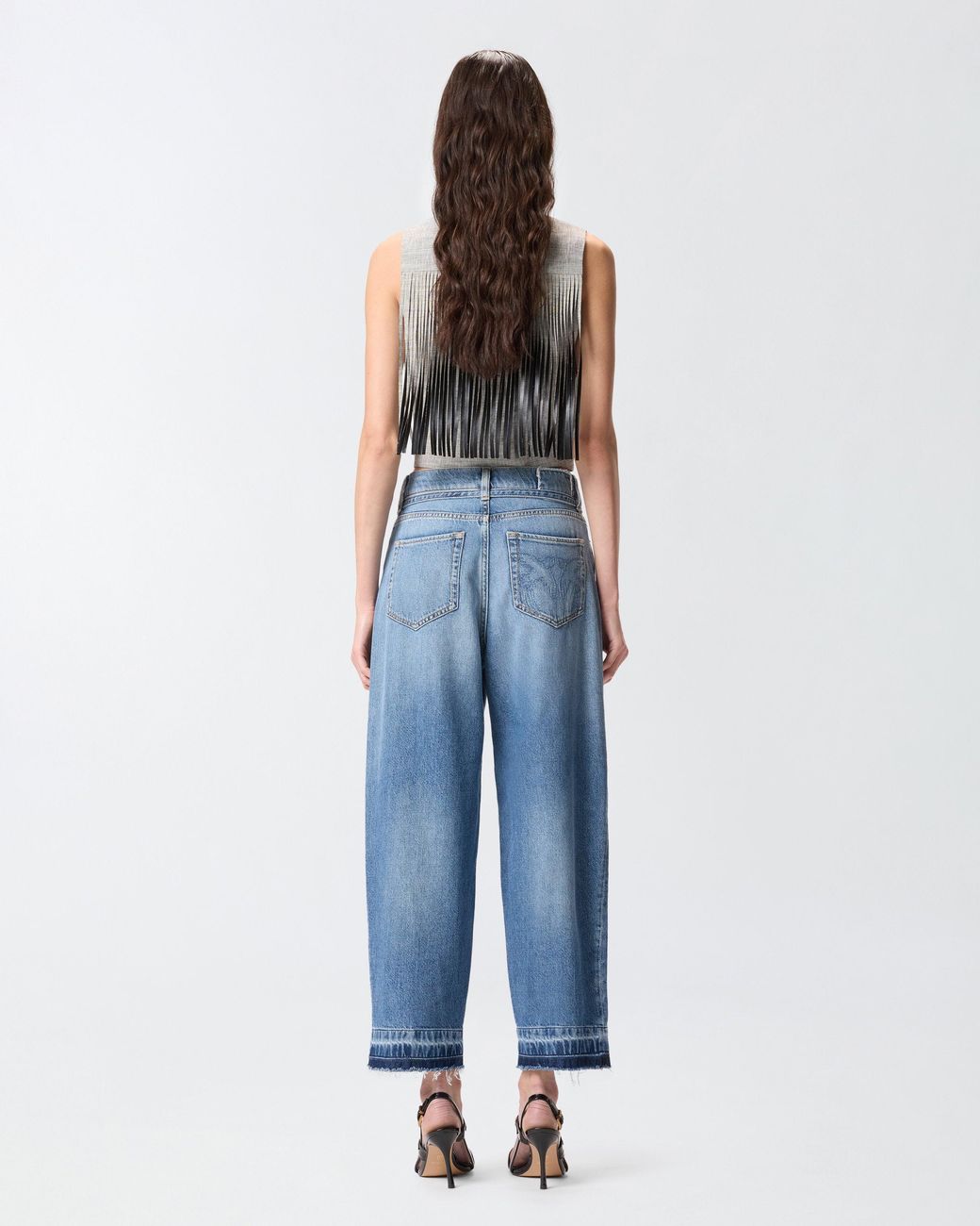 Pinko Blue Balloon Jeans With Worn Effect