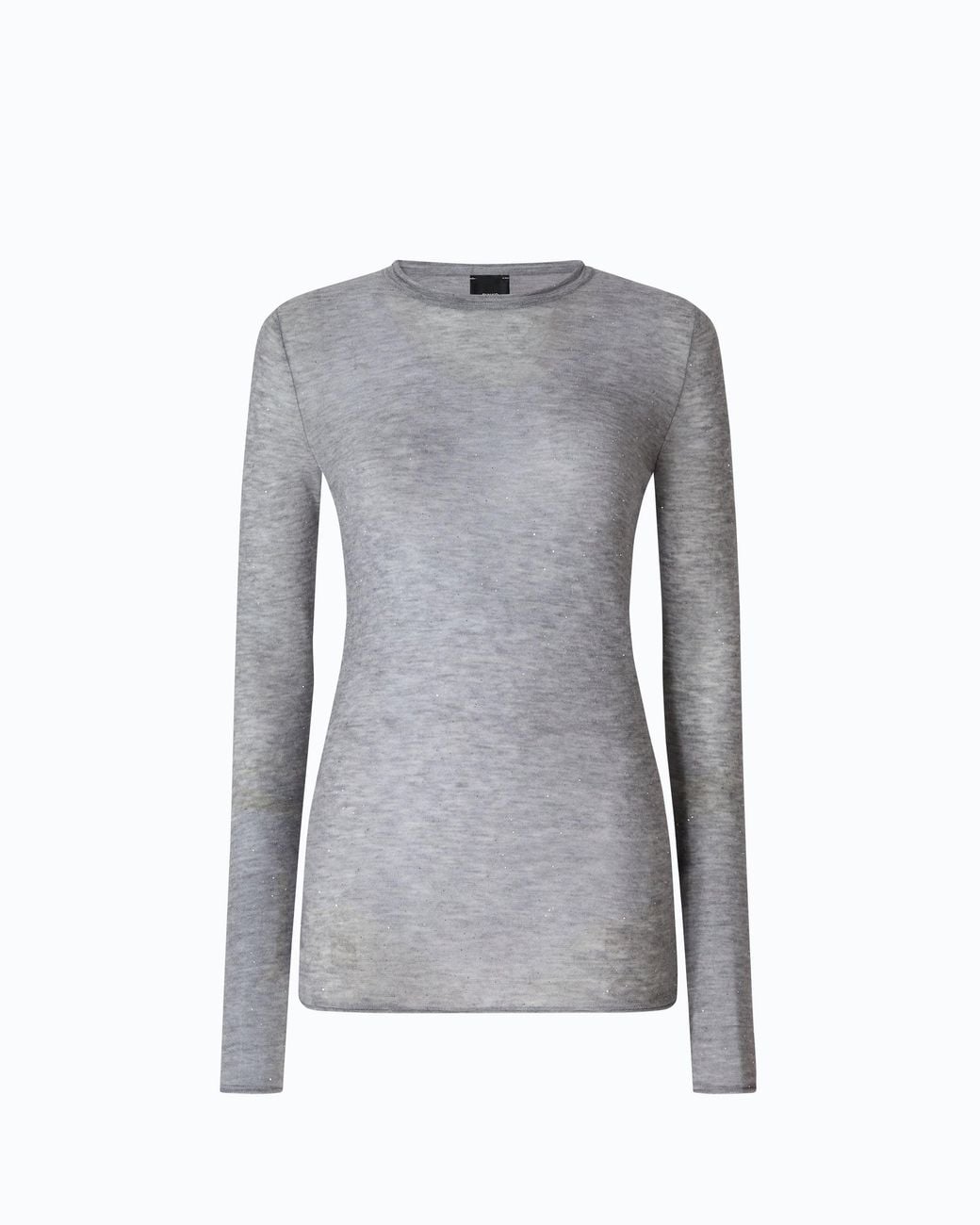Pinko Gray Crew-neck Sweater With Sequins