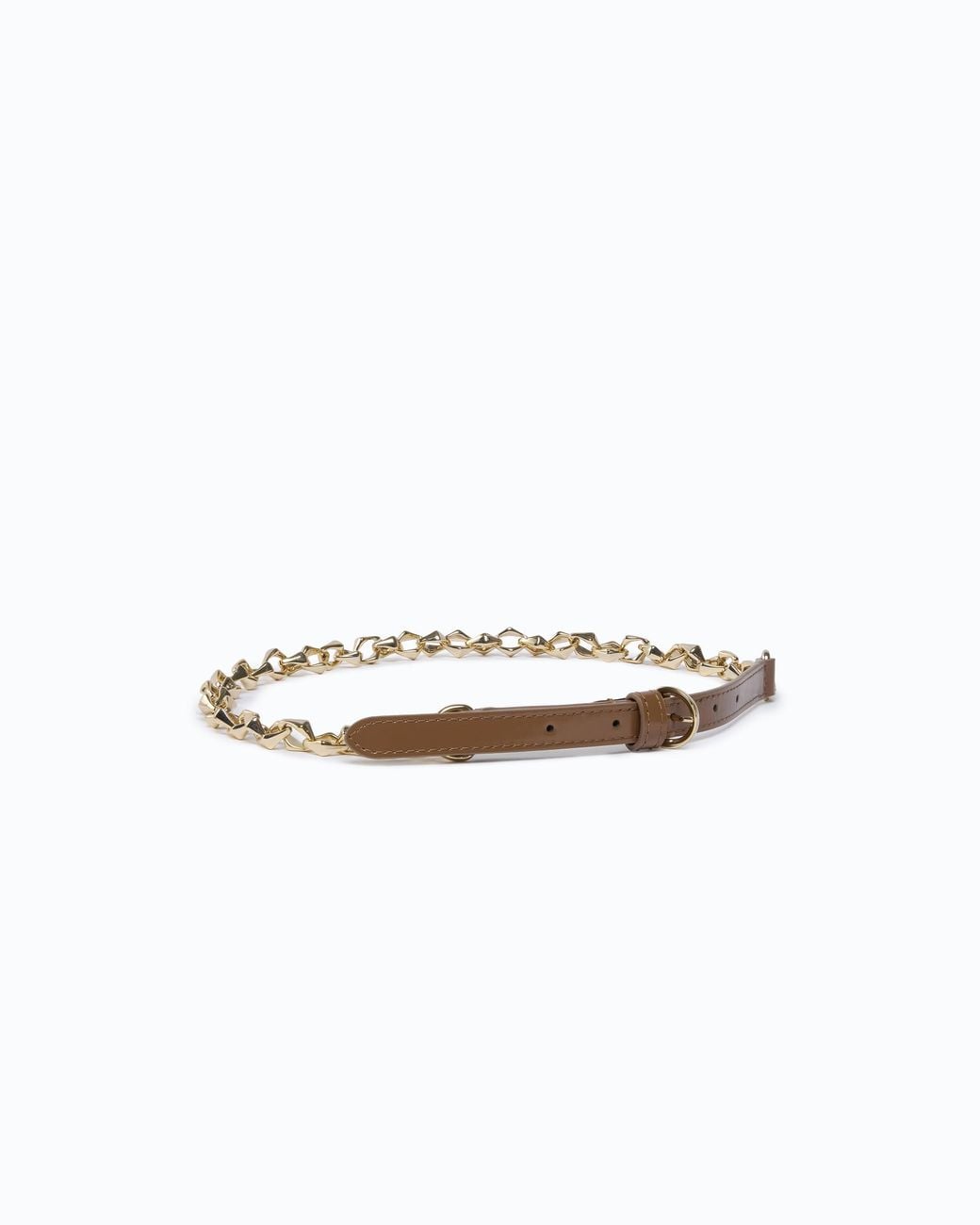 Pinko White Belt With Chain Insert, 1.5 Cm